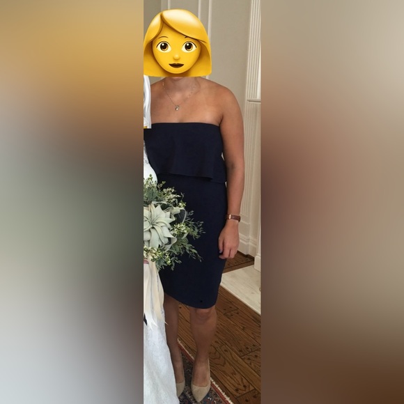 Gianni Bini Navy Blue Strapless Sheath Dress | size Large | worn once - Picture 7 of 7